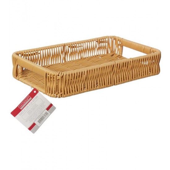 Bandeja 25x15cm Retangular Autumn em Rattan com Alça